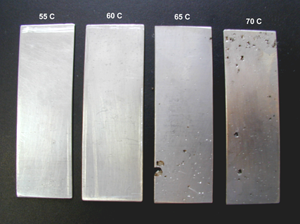 Examples of the effect temperature has on pitting corrosion