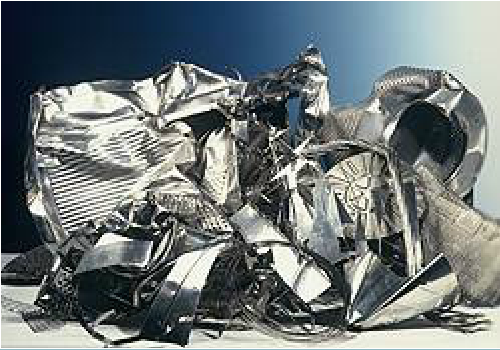 Pile of recycled stainless steel