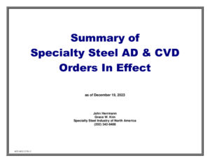 SSINA Steel Cases AD/CVD Margins