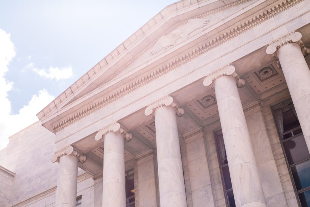 angled focus of a courthouse in Washington