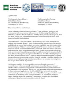 Steel Industry Coalition Support Letter to Senators Brown and Portman on S 1187 - Final